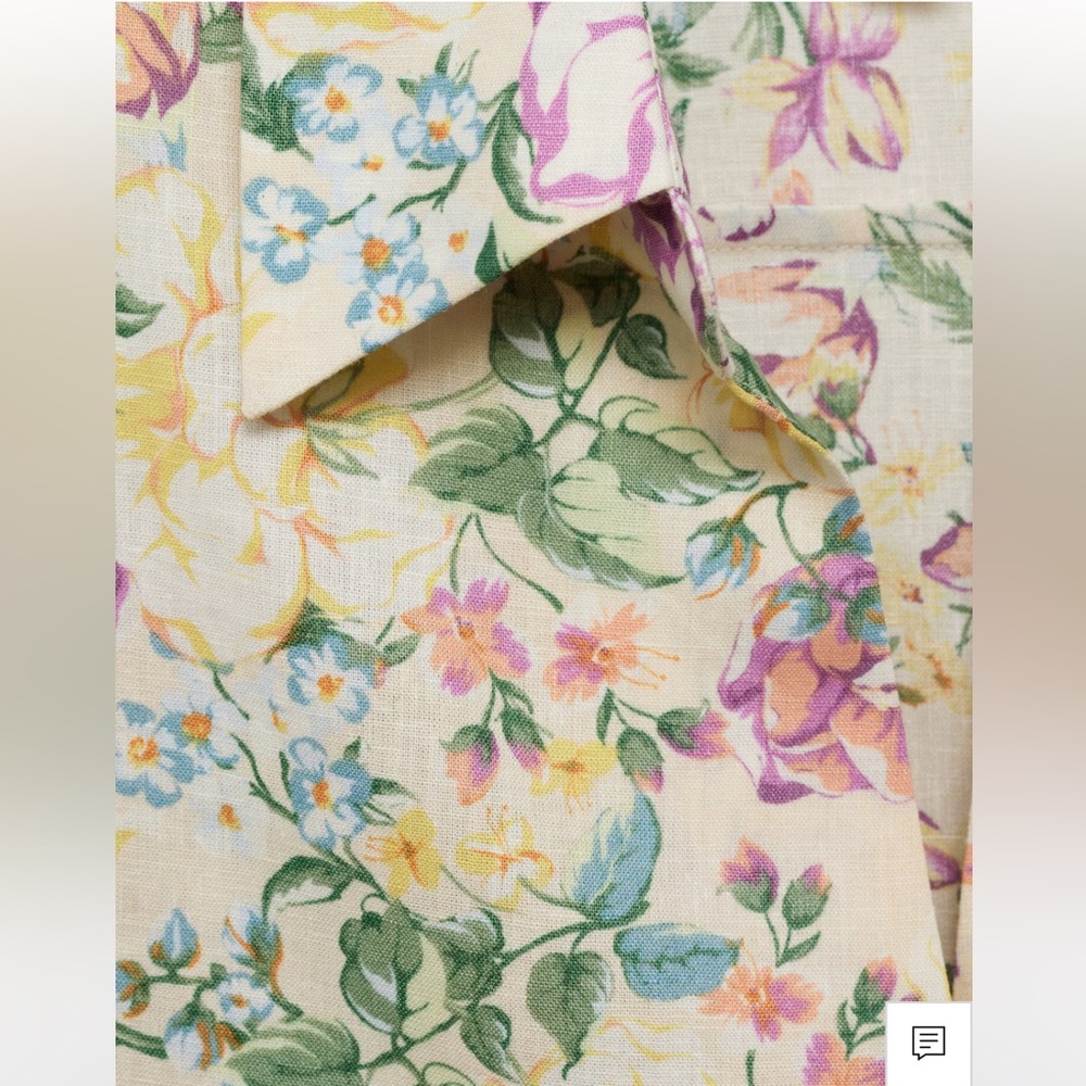 FLORAL LINEN SHIRT WITH KNOT DETAIL - Picture 3 of 6